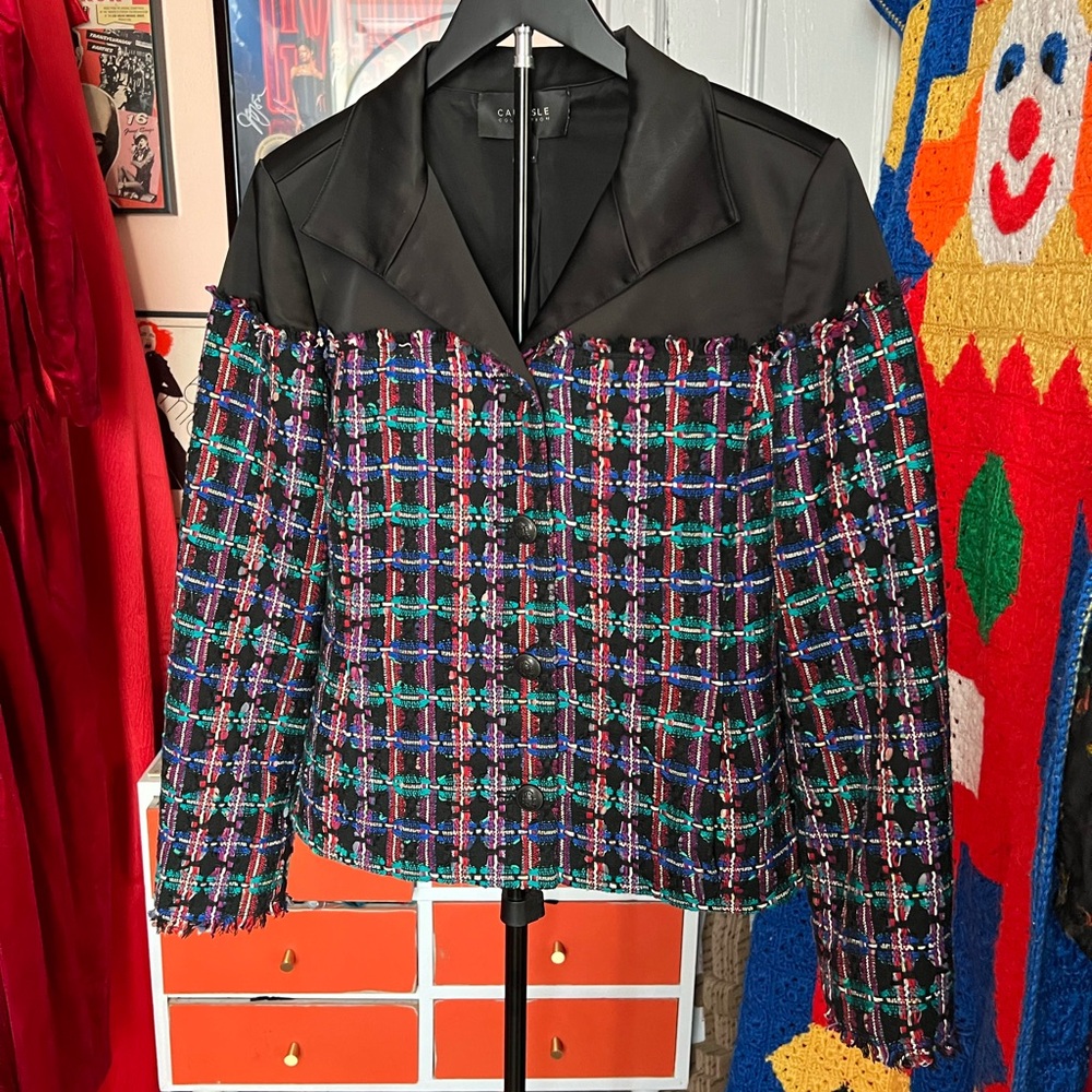 Carlisle Black and Multicolor Tweed Women's Jacket